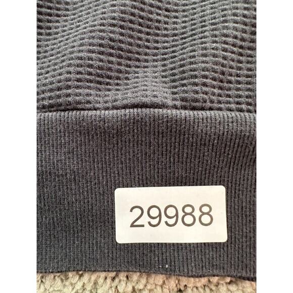 Adidas Hoodie Mens Large Black Waffle Knit Trim 1/4 Zip Pullover Sweatshirt * - Picture 13 of 13